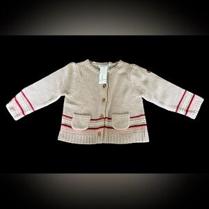Jacadi Beige Cardigan with Stripes
